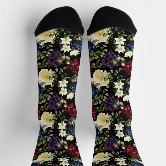 Blume Blumenmuster Rose Winter Socken (Oben)