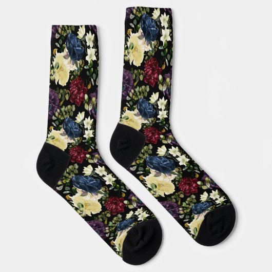 Blume Blumenmuster Rose Winter Socken (Rechts)