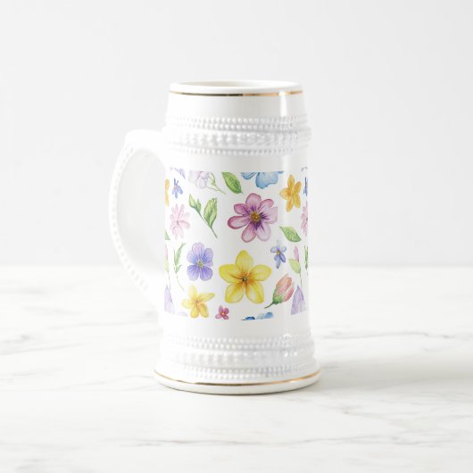 Blume Blumenmuster Sublimierung-95651 Bierglas (Vorderseite Links)