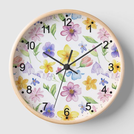 Blume Blumenmuster Sublimierung-95651 Uhr (Vorderseite)