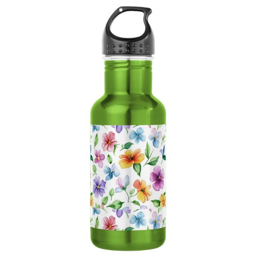 Blume Blumenmuster Sublimierung-95652 Edelstahlflasche (Vorderseite)