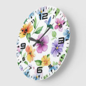Blume Blumenmuster Sublimierung-95652 Große Wanduhr (Winkel)