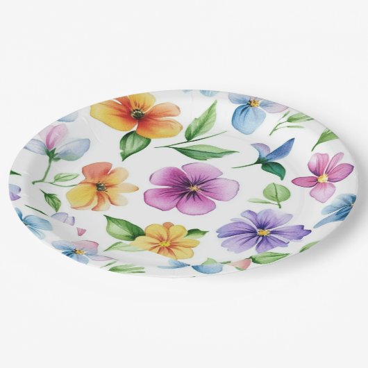 Blume Blumenmuster Sublimierung-95652 Pappteller (Schrägansicht)