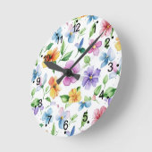 Blume Blumenmuster Sublimierung-95652 Runde Wanduhr (Winkel)