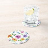 Blume Blumenmuster Sublimierung-95652 Runder Pappuntersetzer (Vor Ort)