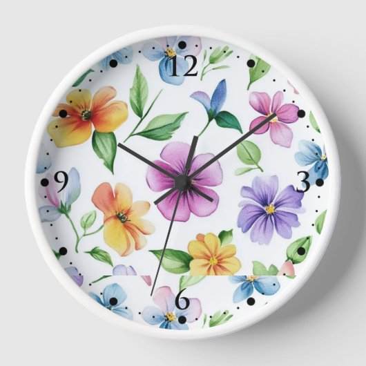 Blume Blumenmuster Sublimierung-95652 Uhr (Vorderseite)