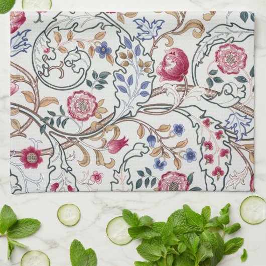 Blume, Blumenmuster, William Morris Geschirrtuch (Gefaltet)