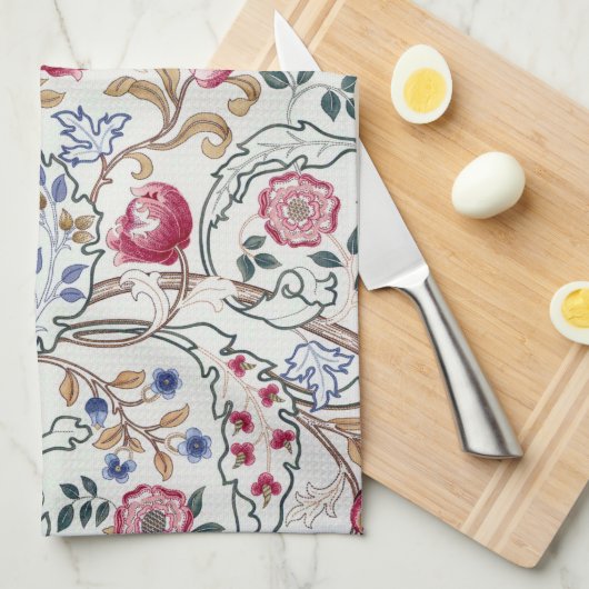 Blume, Blumenmuster, William Morris Geschirrtuch (Viertel Falte)