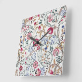 Blume, Blumenmuster, William Morris Quadratische Wanduhr (Winkel)