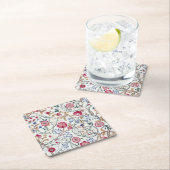 Blume, Blumenmuster, William Morris Rechteckiger Pappuntersetzer (Vor Ort)