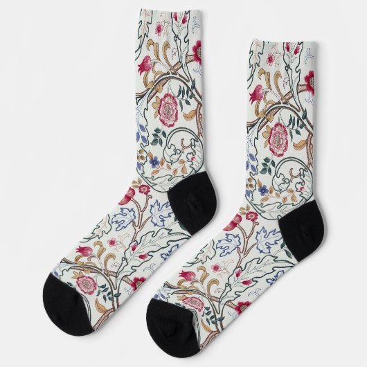 Blume, Blumenmuster, William Morris Socken (Linkes Detail)