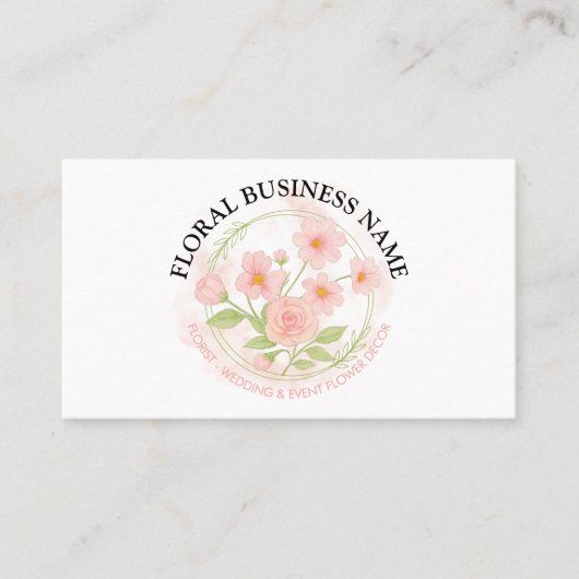 Blume Blumenrot Rosa Visitenkarte (Vorderseite)