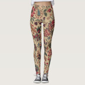 Blume Blumentapestes Needlework Art Leggings (Vorderseite)