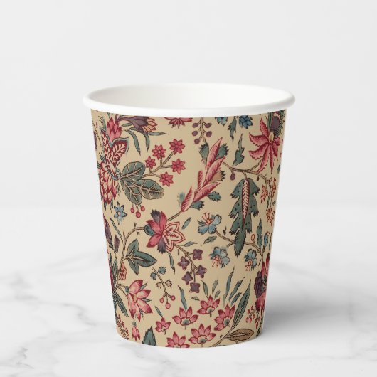 Blume Blumentapestes Needlework Art Pappbecher (Rückseite)