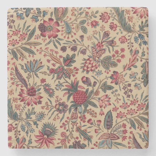 Blume Blumentapestes Needlework Art Steinuntersetzer (Vorderseite)