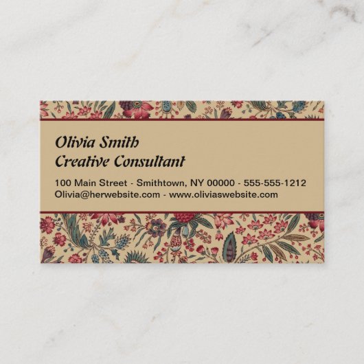 Blume Blumentapestes Needlework Art Visitenkarte (Vorderseite)