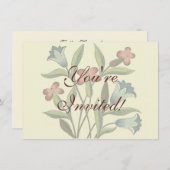 Blume Blumenwallpaper Art Nouveau Hübsch Einladung (Vorne/Hinten)