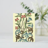 Blume Blumenwallpaper Art Nouveau Hübsch Postkarte (Stehend Vorderseite)