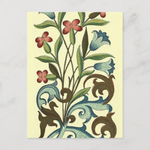 Blume Blumenwallpaper Art Nouveau Hübsch Postkarte