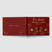 Blume Blumenzwiebeljubiläum Gold Rot Gästebuch (Voll)
