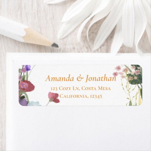 Blume Blumenzwiebeln Rücksendeadressen-Aufkleber (Insitu)