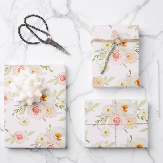 Blume Blush Garden Geschenkpapier Set (Vorderseite)