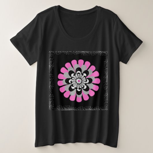 Blume Blush Große Größe T-Shirt (Design vorne)