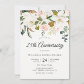 Blume Blush & White 25. Hochzeitstag Einladung (Vorderseite)