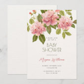 Blume Blüte Babydusche Einladung (Vorne/Hinten)