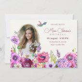 Blume Blüte Foto Geburtstag Einladung (Vorderseite)