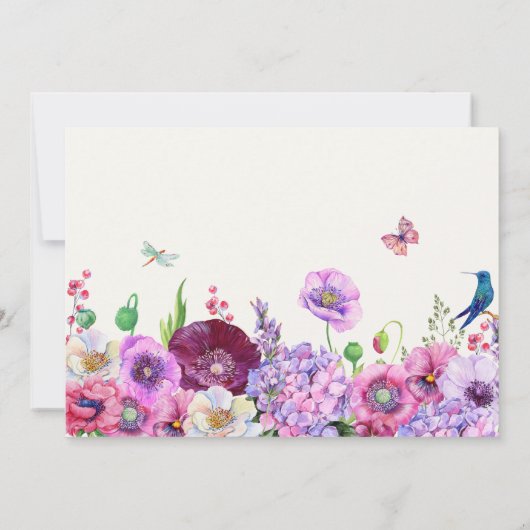 Blume Blüte Foto Geburtstag Einladung (Rückseite)