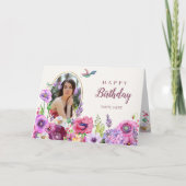 Blume Blüte Foto glücklich Geburtstag Karte (Vorderseite)