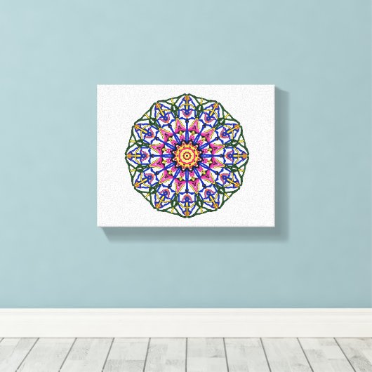 Blume Blüte Mandala Leinwanddruck (Insitu (Holzboden))
