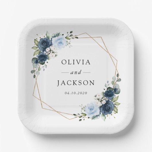 Blume, Blüten, Boho, Blumenzehen Pappteller (Vorderseite)