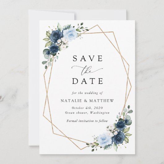 Blume, Blüten, Boho, Blumenzehen Save The Date (Vorderseite)