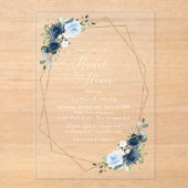 Blume, Blüten, Boho, Brautparty Acryleinladungen (Vorderseite)