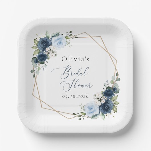 Blume, Blüten, Boho, Brautparty Pappteller (Vorderseite)