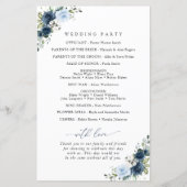 Blume, Blüten, Boho, Hochzeitsprogramm (Rückseite)