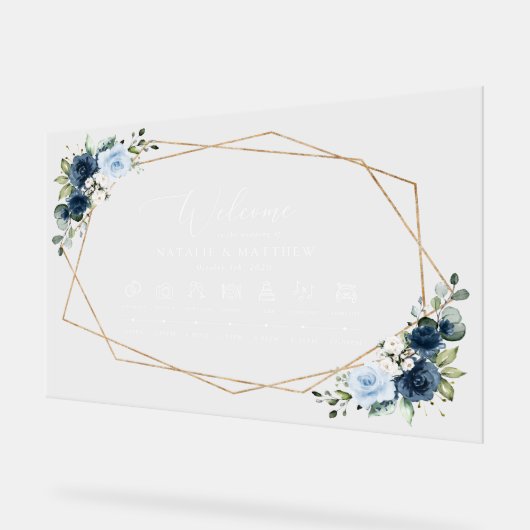 Blume, Blüten, Boho, Hochzeitzeitzeitschrift Acrylschild (Winkel)