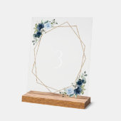 Blume, Blüten, Boho, Tischnummern Acrylschild (Winkel)