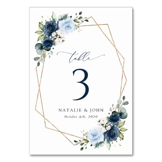 Blume, Blüten, Hochzeiten, Tischnummern (Vorderseite)