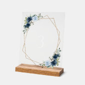 Blume, Blüten, Hochzeiten, Tischnummern Acrylschild (Winkel)