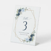 Blume, Blüten, Hochzeiten, Tischnummern Sockelschild (Vorderseite)