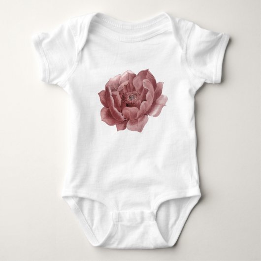 Blume Bodysuit Farbe Rosa Baby Strampler (Vorderseite)