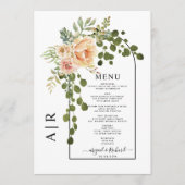 Blume, Bogen und Monogramm-Hochzeit im Herbst Menükarte (Vorderseite)