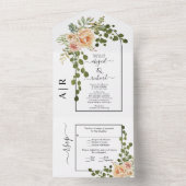 Blume, Bogenhochzeit und Monogramm All In One Einladung (Innen Boden)