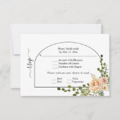 Blume, Bogenhochzeit und Monogramm RSVP Karte (Vorderseite)