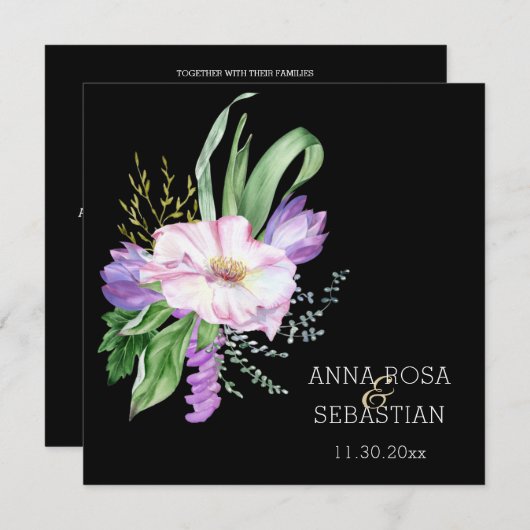 *~*Blume Boho AR15 QR UAWG Wedding Einladung (Vorne/Hinten)