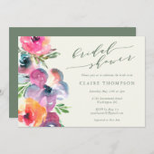 Blume Boho Brautparty Einladung (Vorne/Hinten)