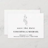 Blume Boho Clear Indie Save the Date Hochzeit Einladung (Vorne/Hinten)